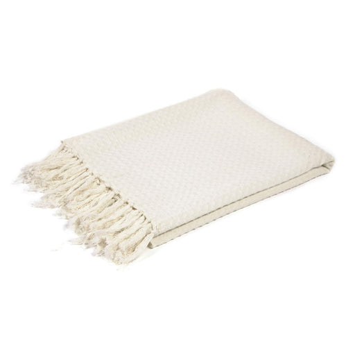 Manta Shallow 100% algodón blanco de 130 x 170 cm