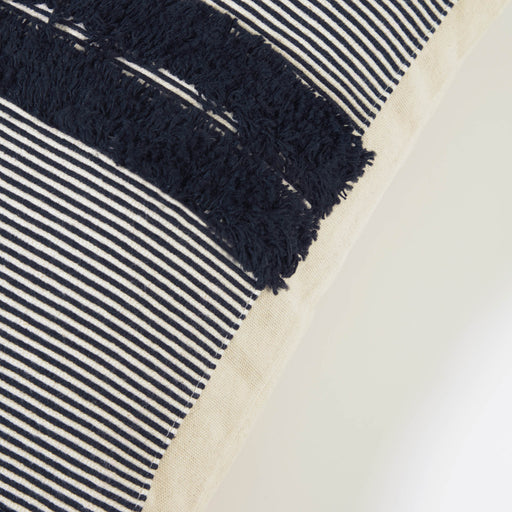 Funda cojín Margarte 100% algodón rayas blanco y negro 45 x 45 cm