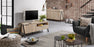 Mueble TV Thinh 125 x 53 cm de madera maciza de acacia